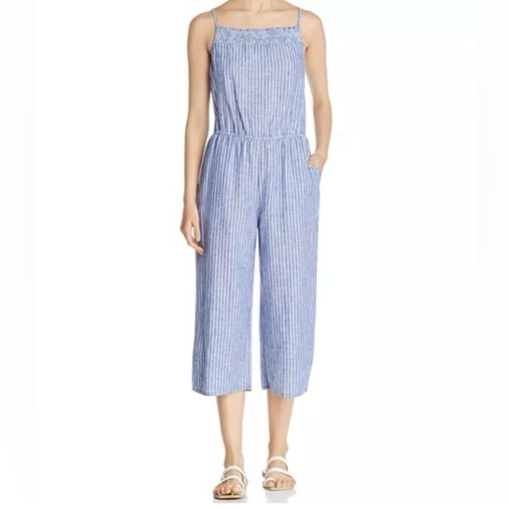 Beachlunchlounge Navy and White Striped Jumpsuit